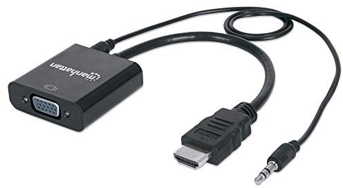 Manhattan Adaptador Hdmi-St.> Vga-BU./Audio [BK]