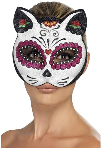 Smiffys Masque scintillant chat Sugar Skull
