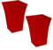 CrazyGadget Large Milano Tall Planter Square Plastic Garden Flower Plant Pot Gloss Finish - for Indoor and Ourdoor (Red, 2)