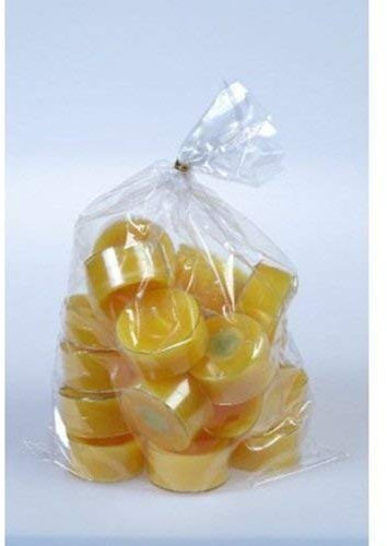 20 original Dänische Teelichter ohne Duft im Acryl-Cup farbig durchgefärbt sonnen gelb