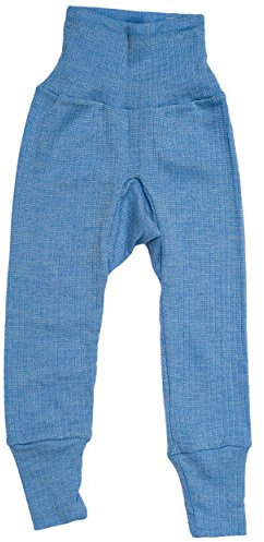 Cosilana, Baby Hose mit Nabelbund, 45% KBA Baumwolle, 35% kbT Wolle, 20% Seide (Blau meliert,86-92)