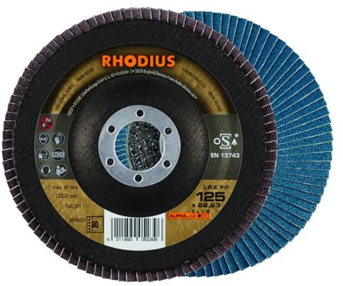 Rhodius Schleifscheibe LSZ F2 K40 Stahl Ø 115 mm Bohrung 22,23 mm 5 Stück für Winkelschleifer