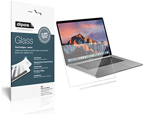 dipos I 2X Displayschutz klar kompatibel mit Apple MacBook Pro 13 Zoll (2019) Touchbar Schutzfolie 9H Anti-Shock
