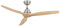CREATE / WINDWOOD/Ventilador techo níquel aspas madera natural con mando / 75W, Silencioso, Ø132 cm, 3 velocidades, temporizador, 2 alturas