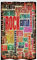 ABAKUHAUS Musik Schmaler Duschvorhang, Rock'n'Roll Gitarre Poster, Badezimmer Deko Set aus Stoff mit Haken, 120 x 180 cm, Blasser Rost Mehrfarbig