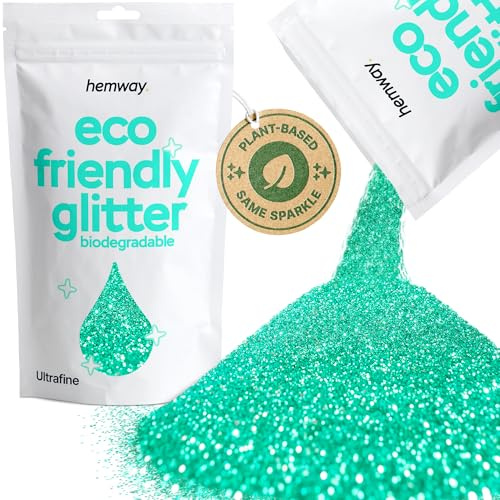 Hemway Eco Friendly Glitter Turquoise Blue Ultrafine 100g Plant Based | Biodegradable Glitter for Craft, Face, Hair, Nail, Body and Festival