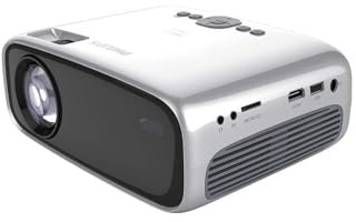 Philips NPX442 NeoPix Easy 2+, Proiettore compatto Risoluzione HD 720p reale, Lettore multimediale, Correzioni di immagini multiple, HDMI e VGA, grigio