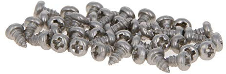 MroMax M2x5 - Viti autofilettanti a testa cilindrica Phillips, filettatura completa, attacco Phillips, chiusura in acciaio inox 316, finitura brillante, autofilettante, 50 pezzi, colore: Argento