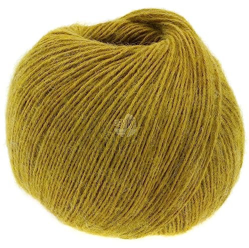 LANA GROSSA Ecopuno | Edle Netzgarnstruktur aus Baumwolle gefüllt mit Merino/Alpaka | Handstrickgarn aus 17% Schurwolle & 11% Alpaka Wolle | 50g Wolle zum Stricken & Häkeln | 215m Garn FB 53
