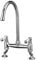 Peppermint Traditional Kitchen Sink Bridge Mixer Tap Dual Ceramic White Handle Monobloc Bar Kitchen Tap 2 Hole with Swivel Spout, Chrome Classic Bar Faucet