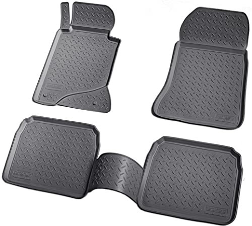 Recambo 3D Gummi Fußmatten kompatibel für Mercedes E-Klasse | W124 | S124 BJ 1984-1997 | Auto Gummimatten | Passgenau | mit Rand | schwarz