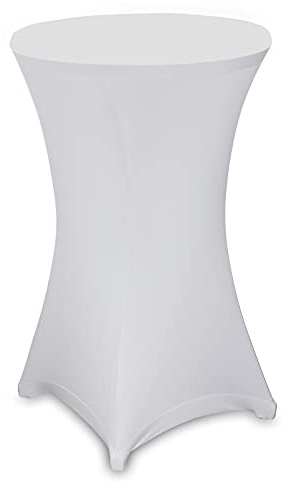 Julido Stehtischhusse Dekorations-Überzug für runde Stehtische Stretch 70cm Weiß Gartenparty Feier Hochzeit Taufe