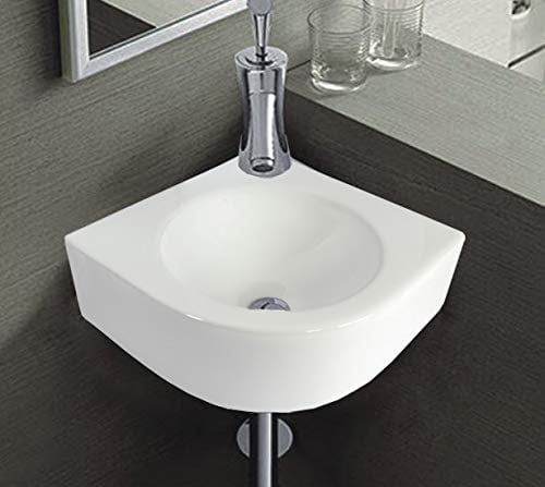 Eckwaschbecken Aufsatzwaschbecken Keramik klein oval eckig Keramikwaschbecken mini Waschbecken (Eckwaschbecken 30,5x30,5x12)