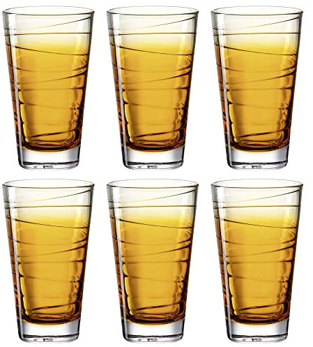 LEONARDO HOME 026835 Trinkglas VARIO STRUTTURA 6er-Set 280 ml orange, Glas, Gelb