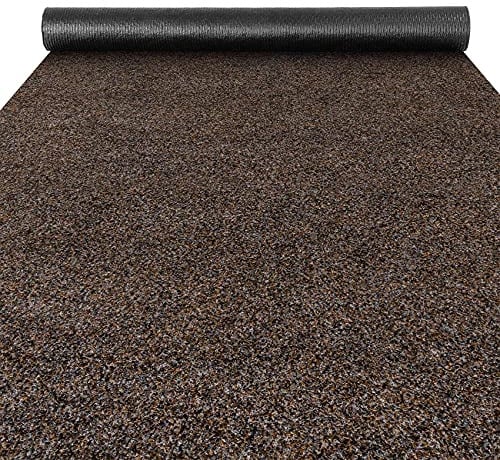 ANRO Fußmatte Schmutzfangmatte Teppich Läufer Sauberlaufmatte rutschfest Indoor Outdoor abwaschbar für Flur Eingang Poet Meterware Braun 1000 x 100 cm (10m) (Rechteckig)