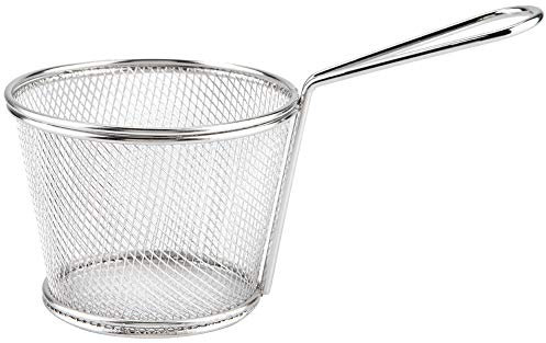 Round Wire Fry Basket,Mini Stainless Steel Chips Deep Fry Baskets Food Presentation Strainer Potato Cooking Tool,for Cafe Restaurant Your Home