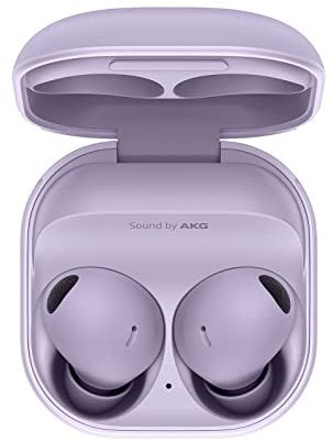 Samsung Galaxy Buds2 Pro kabellose Bluetooth-Kopfhörer, True Wireless, Geräuschunterdrückung, Lade-Etui, Klangqualität, Wasserabweisend, Bora Purple inkl. Nukin Clear Case[Exklusiv bei Amazon]