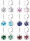 Kakonia 6 Paar Leverback Brisur-Ohrringe für Damen - Edelstahl Anti-Allergie 8MM Mehrfarbige Zirkonia Tropfen Ohrringe - Bunte Geburtsstein-Set