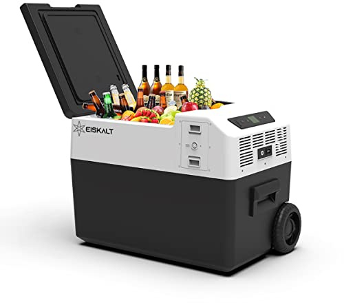 Eiskalt EKBP30L 30 Liter Portable Battery Powered Refrigerator and Freezer | -7°F - 50°F Range | App Control | DC 12V-24V AC 100V-240V | For Car, RV, Outdoors, Boat, Truck, Camping, Travel