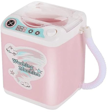 Limpiador eléctrico de brochas de maquillaje, máquina giratoria electrónica, mini esponja en polvo, lavadora, forma de limpiador automático, secado de limpieza, mini juguete para niñas y mujeres