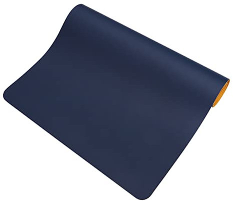 Ciieeo Pu Leder Mauspad Großes Gaming Maus Pad 80x40cm Doppelseitige Rutschfeste Schreibtischunterlage Für Home Office Und Laptop Gelb Dunkelblau