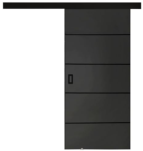 KIER FURNITURE Türen Werdi Plus 100 Moderne Schiebetüren - Wandschiebetür - Universal Links und Rechts - Metallschiebesystem - Robust, Haltbar - Stabil, Langlebig - Graphit B106xH205xT1,6 cm