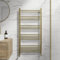 DuraTherm® 1200 x 600mm Flat Straight Heated Towel Rail Radiator Modern Central Heating Bathroom Warmer Wall Mounted Ladder Rad, Brushed Brass