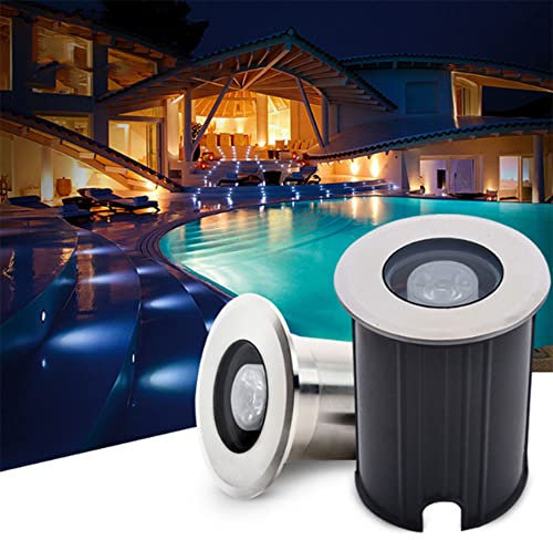 Lumière de Piscine Basse Tension 1W Ronde Petite lumière enterrée lumières sous-Marines intégrées 304 lumières enterrées en Acier Inoxydable lumières de Fontaine IP68 étanches extérieures po