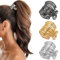 PROPOG Pince Cheveux Femme Métal, Pince a Cheveux pour Queue de Cheval Haute Pinces à Cheveux Mode Accessoires Cheveux (Or, Argent, Noir)