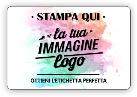 100 Adesivi personalizzati, etichette adesive personalizzate, stampa il tuo logo, la tua immagine, crea i tuoi sticker personalizzati, Etichette rettangolari 8x5 cm