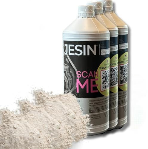 COLORBERRY JESIN 9kg Set - Gießpulver weiß Alternative aus 6kg Pulver & 3kg Gießmasse - Ersatz für Bastelbeton, Reliefgießpulver weiß, Resin & Gießbeton - Für Schmuckherstellung, Kunstwerke Gießharz