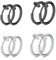 WKRTDY 4 paires de boucles d'oreilles clips en acier inoxydable pour hommes, femmes et filles, pour les oreilles non percées ou les faux piercings, Boucles d'oreilles créoles, Noir et argent