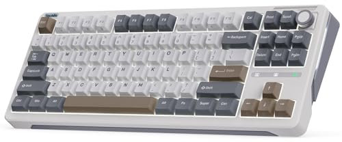iLovBee B87 Clavier Mécanique, QMK/Via Gasket Clavie Gamer sans Fil avec CNC Bouton, 75% TKL Tri-Mode Clavier, Touches à Double Injection PBT, RVB, Hot-Swap, Linear Interrupteur Aster(US Layout)