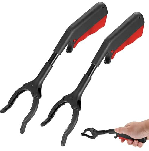2 Pinze di Raccogliere per Anziani, 29cm Pinza per Raccogliere, Pinza per Rifiuti Corto, Pinza di Rifiuti per Adulti Bambini, Pinza Raccogliere Portatile, Pinza di Rifiuti per Giardino Anziani