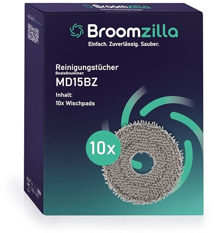 Broomzilla10 Stück Wischpads für Dreame L10s Ultra /L10s Pro Ultra/Ultra /L10s Pro und Xiaomi X10+ Saugroboter,Mikrofaser Wischmopp Wiederverwendbar Ersatz Wischtücher