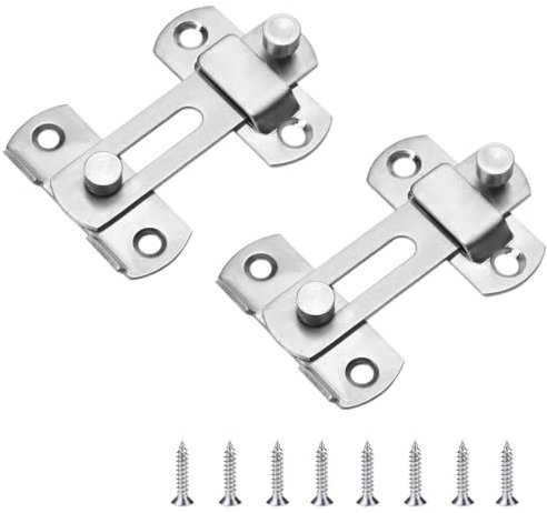 Zydiwo 2pcs Edelstahl-Türschloss Hasp Riegelschloss Schrankschloss Sicherheitsriegelschloss für Türen Schränke Boxen Koffer Haustierkäfig (4 Zoll-1)