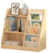 KEEPREAPER Kinderregal Montessori mit 4 Ablage und 3 offenen Fächern, Bücherregal für Kinder, Spielzeug-Organizer, 64x30x60cm (Natur-kleinformat)