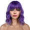 Colorfulpanda Perücken Lila Kurzes Haar für Frauen mit Pony Haar Natürlich Perücken Synthetische Wig für Party Cosplay Kostüm14 Zoll (Lila ombre)