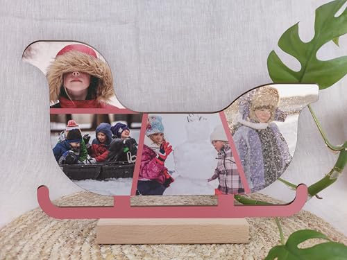 Schlitten Geschenk personalisiert - Foto Geschenk Holzbild - Schlitten Geschenke, Geschenk für Kinder, Schlitten Geschenk, Schlitten Geschenke zum Geburtstag, Fotomosaik