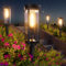 EDISONFIRE Solaires Jardin pour Extérieurs 8 Pièces Lampes IP65 Étanche Eclairage Solaire Décoration Pour Jardin, Terrasse, Chemin, Pelouse, Blanc Chaud