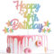 Gidobo 4th Rainbow Birthday Cake Toppers, Pastel Birthday Cake Decorations with Star Pick, Four Years Old Birthday Party Celebration Decorations for Boys and Girls
