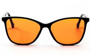 NOBLUE - Blaulichtfilter Brille Herren & Damen - Blaulicht Brille für Abend - Orange Computerbrille mit Blaufilter, 100% Blaulichtschutz bei Gaming, Computerarbeit (Cat Eye)