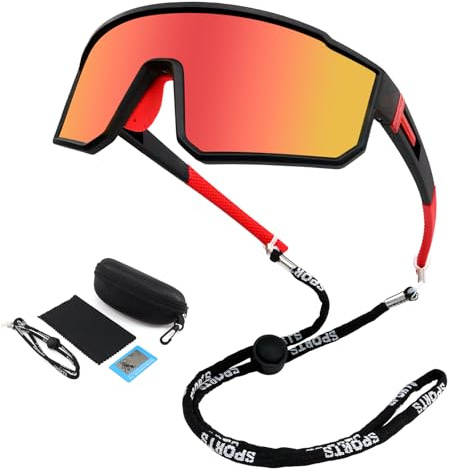 NAMIS Schnelle Brille Rave Polarisierte Fahrradbrille Herren Damen Sportbrille UV400 Schutz Sport Sonnenbrille HD Verstellbare Rennrad Brille Laufbrille für MTB Rennrad Ski Bergsteigen