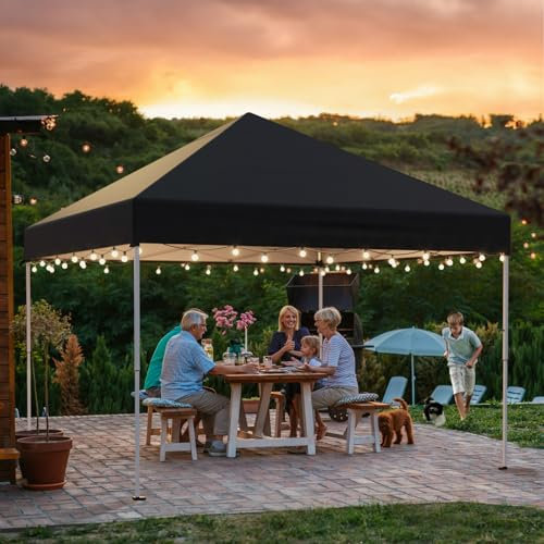 arvioo Pavillon, Feiern ohne Kompromisse, Pavillon 3x3 Wasserdicht Stabil Winterfest aus Metallgestell & 210D Oxford-Gewebe, Pop Up Faltpavillon 3-Fach Höhenverstellbar für Grillfest (Anthrazit)