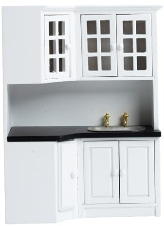 Dollhouse Kitchen, 1 Muebles de casa de muñecas de 12 Escala Juego de gabinetes de Cocina de Madera, Muebles de Juego de Cocina para Accesorios de Escena de Bricolaje Mini decoración Accesorios