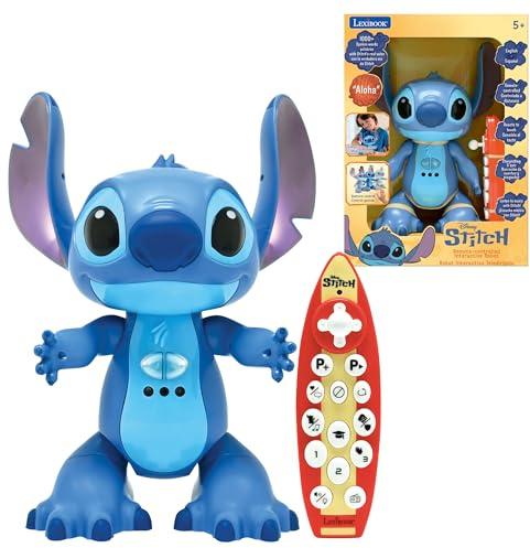 LEXIBOOK, Stitch, Robot Interactivo, STITCHi2 | Inglés/español, gestos y mando, sensible al tacto, programable, dos velocidades, azul