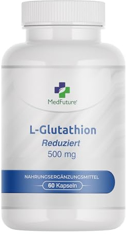 L-Glutathion reduziert 500 mg pro Kapsel – 60 Kapseln – Hochdosiertes Glutathion reduziert & bioaktiv – Glutathione Kapseln hochdosiert