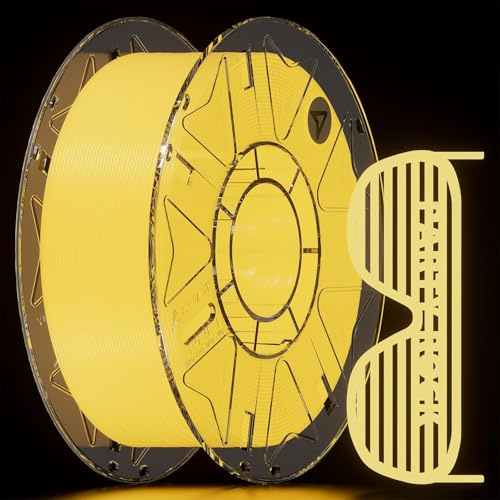 Creality Glow in the Dark PLA, Hyper PLA Leuchtet Filament 1.75mm, Hohe Geschwindigkeit Filament für 3D Drucker, 1kg Gelb