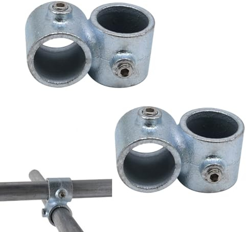 2Pcs Crossover Clamp Adjustable Structural Railing Fittings Pipe Fitting Clamp Fits 1 Nominal Galvanized Tube (Actual OD 1.315)