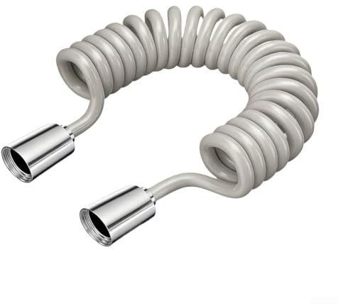 Teleskop-Brauseschlauch aus Polyurethan, flexibel, dehnbar, 2 m, 4 m, 5 m, 7 m, 1/2 Zoll Anschluss, auslaufsicherer Duschkopfschlauch für Badezimmer-Sprühhahn